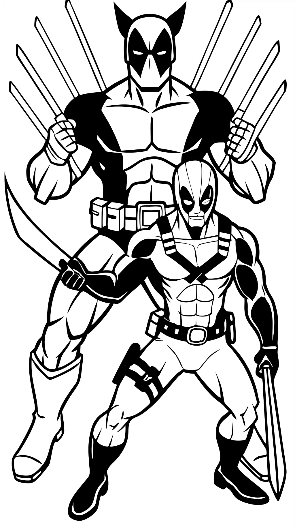 Páginas para colorear de Wolverine y Deadpool